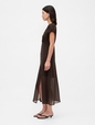 SS VNECK LACE TRIM MAXI DRESS