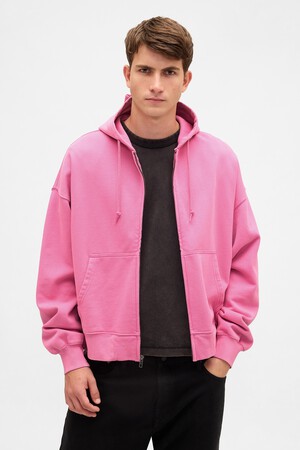 Heavyweight Oversized Crop Zip Hoodie