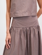 DROPWAIST POPLIN MAXI SKIRT
