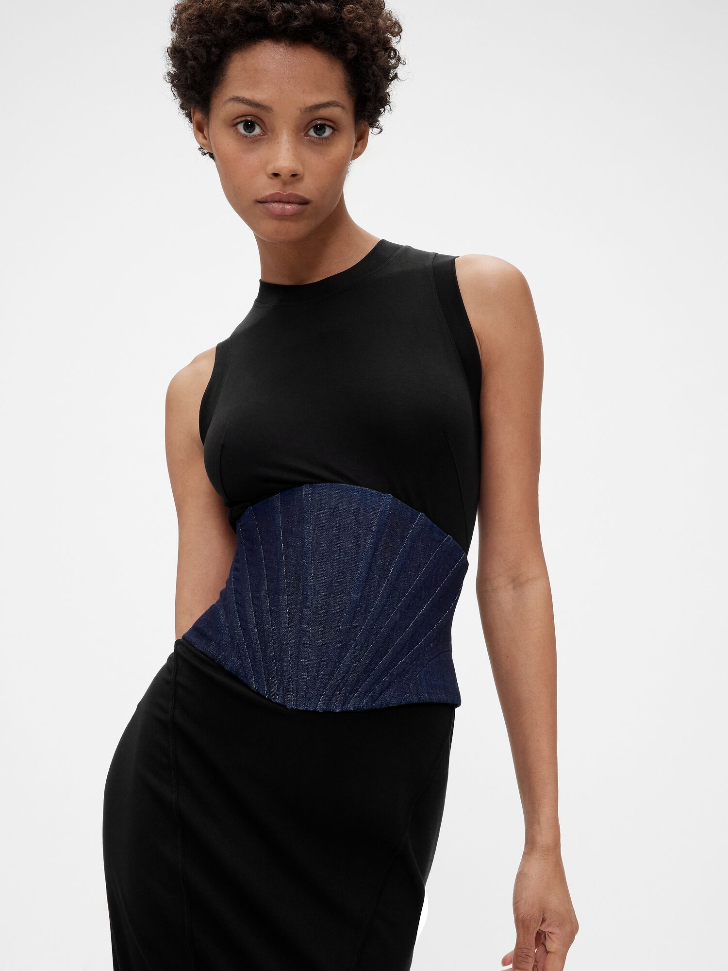 black denim corset belt