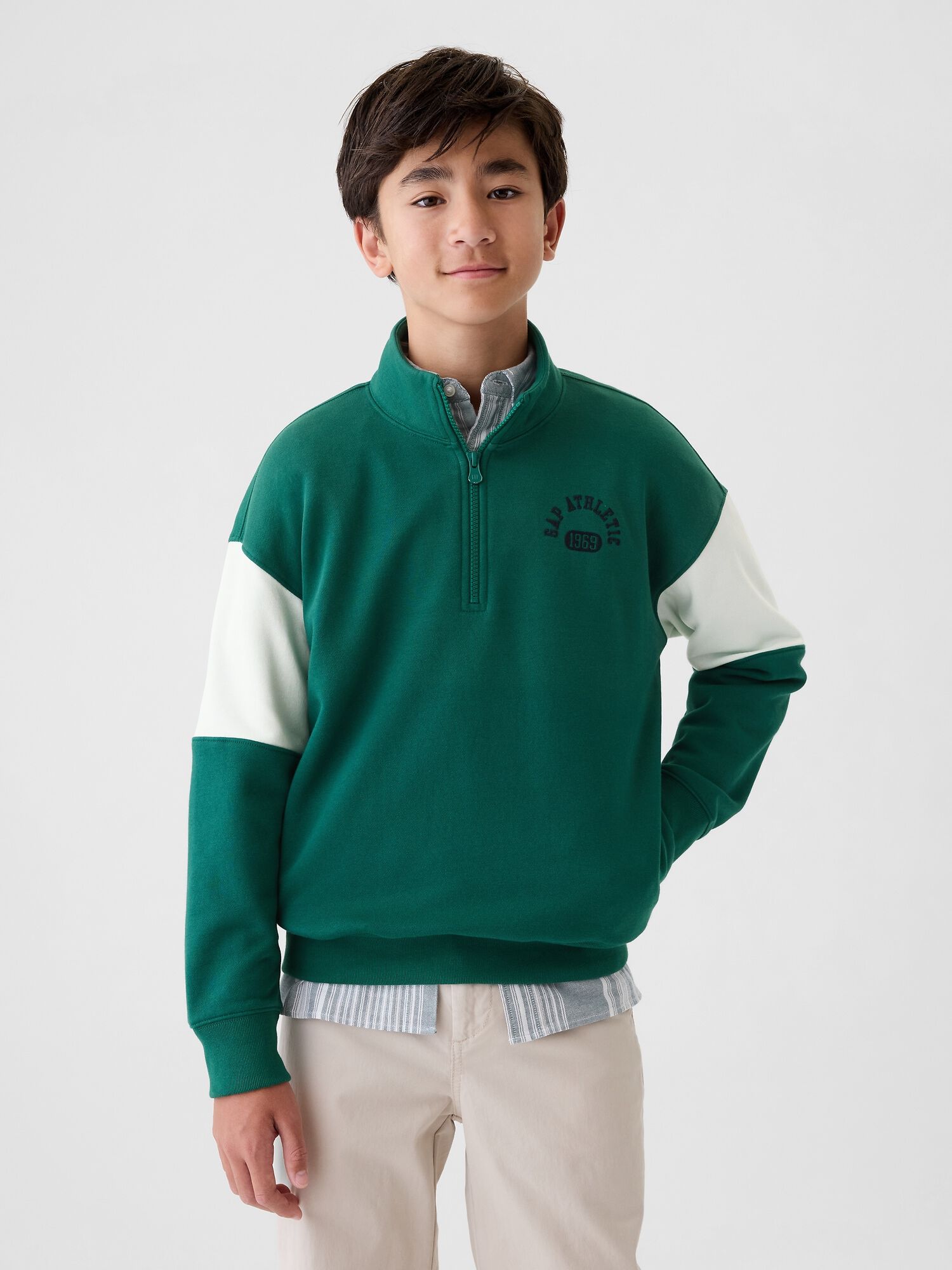 Youth half zip pullover top