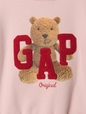 babyGap Vintage Soft Puff Sleeve Bear Logo Sweatshirt