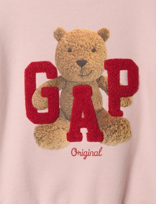 babyGap Vintage Soft Puff Sleeve Bear Logo Sweatshirt