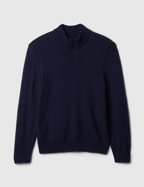 Mockneck Henley Sweater
