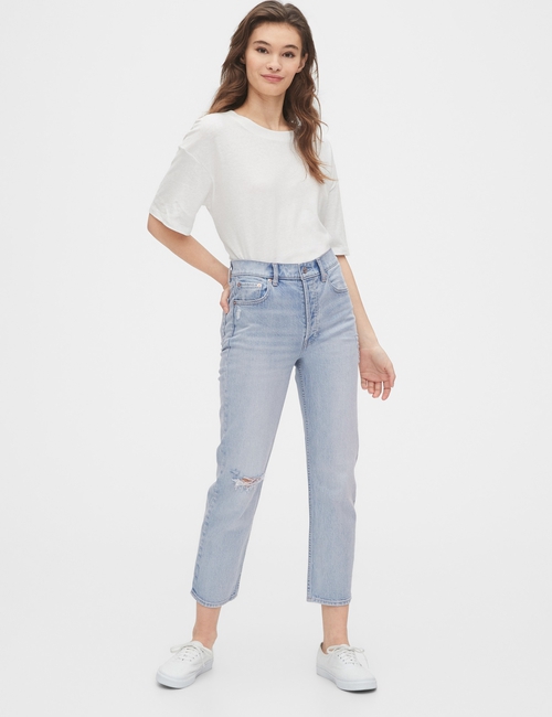 High Rise Cheeky Straight Jeans