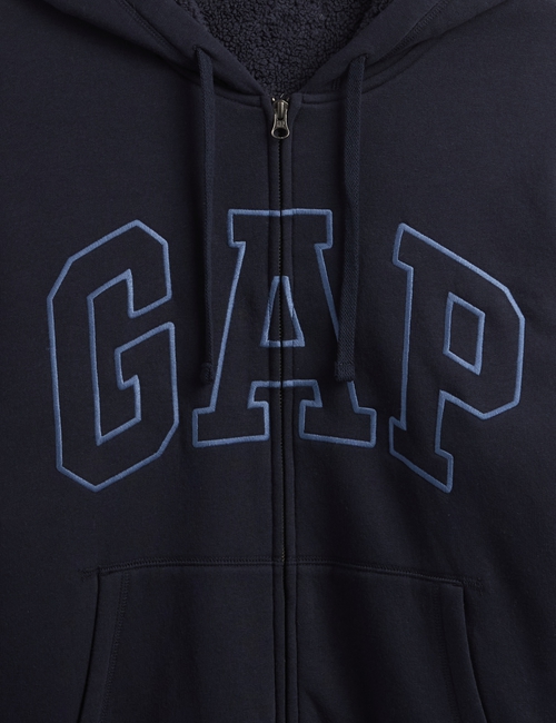 Relaxed Gap Logo Sherpa-Lined Zip Hoodie