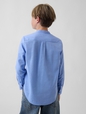 FRCH LS LINEN BAND COLLAR SHIRT