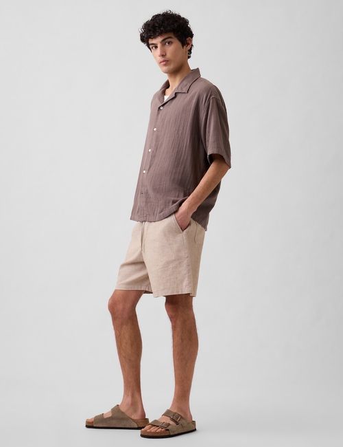 7" Linen-Blend Easy Shorts