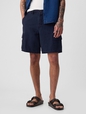 8" Linen-Cotton Cargo Shorts