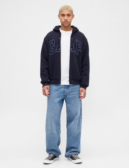 Relaxed Gap Logo Sherpa-Lined Zip Hoodie