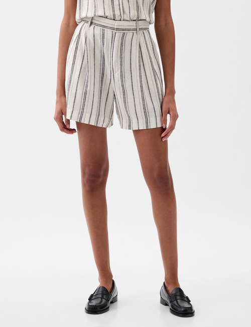 365 High Rise Linen-Blend Shorts