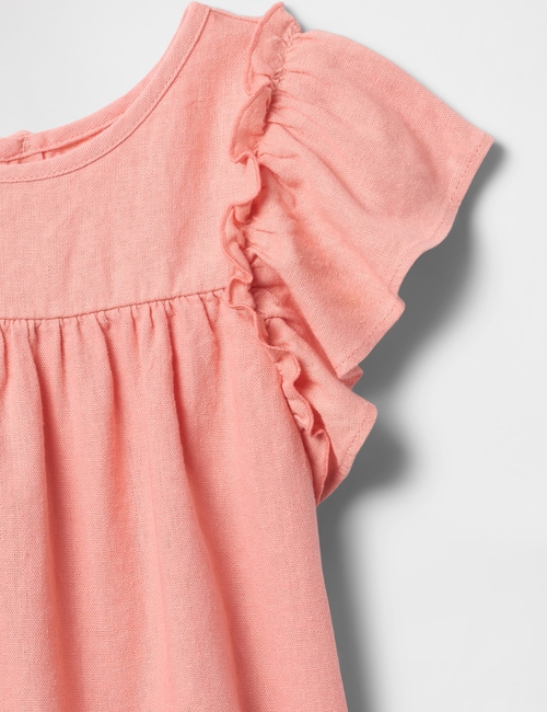 babyGap Linen-Blend Flutter Sleeve Top