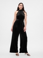 Recycled Velvet Wide-Leg Jumpsuit
