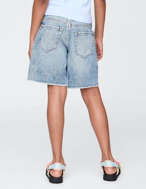 Kids Low Rise Stride Denim Bermuda Shorts