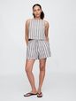 4" Mid Rise Pull-On Linen-Blend Shorts