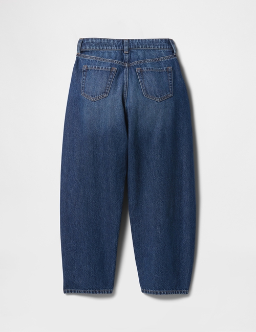 Kids High Rise Seamed Barrel Jeans