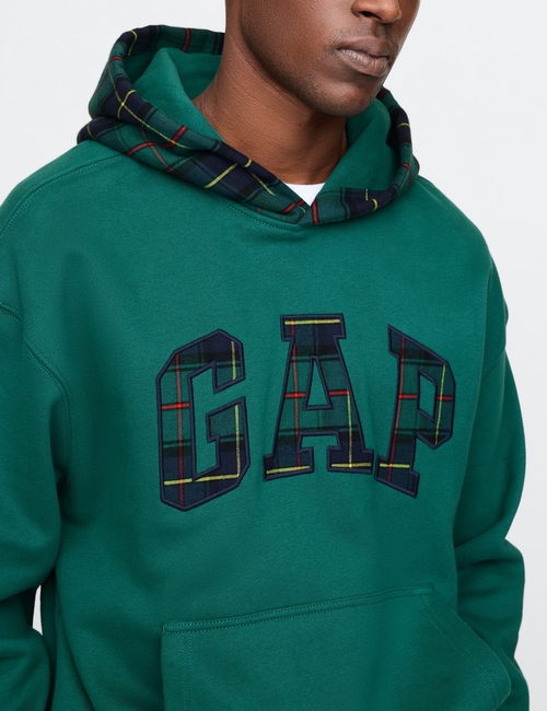 Vintage Soft Striped Logo Hoodie
