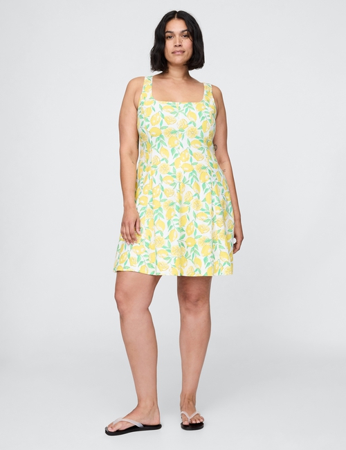 Linen-Blend Mini Dress