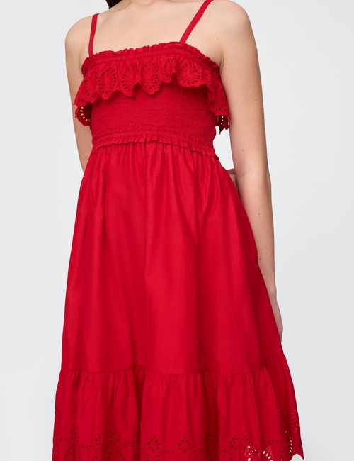 Kids Smocked Ruffle Midi Dress