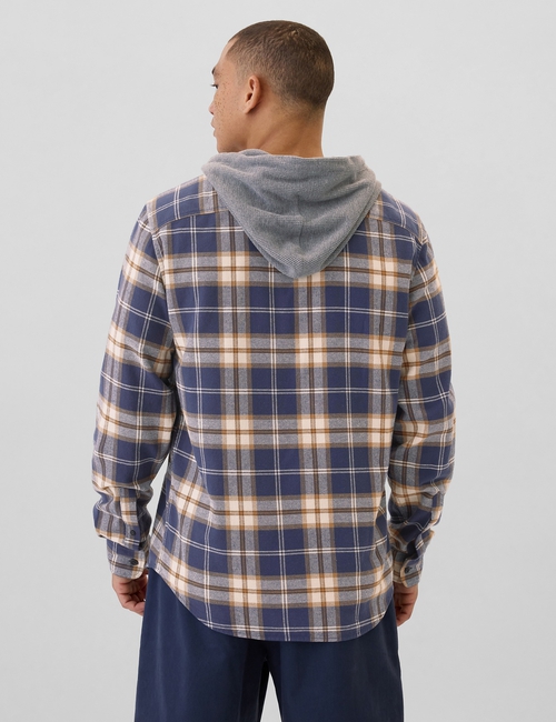 Hoodie Flannel Shirt in Standard Fit