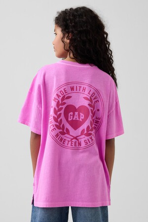 Kids Gap Heart Logo Oversized Tunic T-Shirt