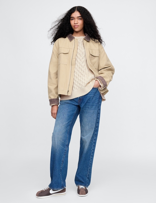 Oversized Mixed Cable-Knit Sweater