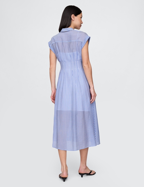 Sheer Midi Shirtdress