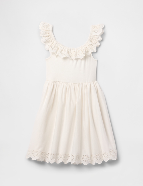 Kids Eyelet Ruffle Dress