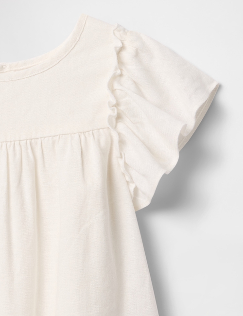 babyGap Linen-Blend Flutter Sleeve Top