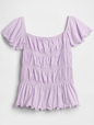 V-SS SMOCKED TOP