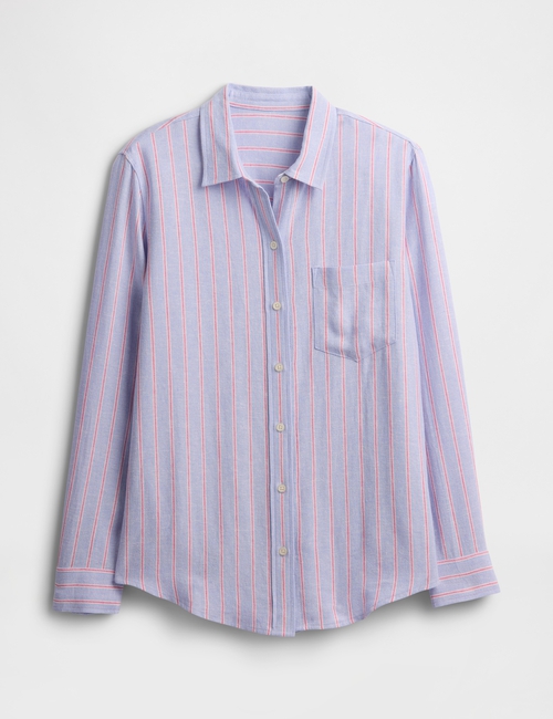 Linen-Blend Easy Shirt