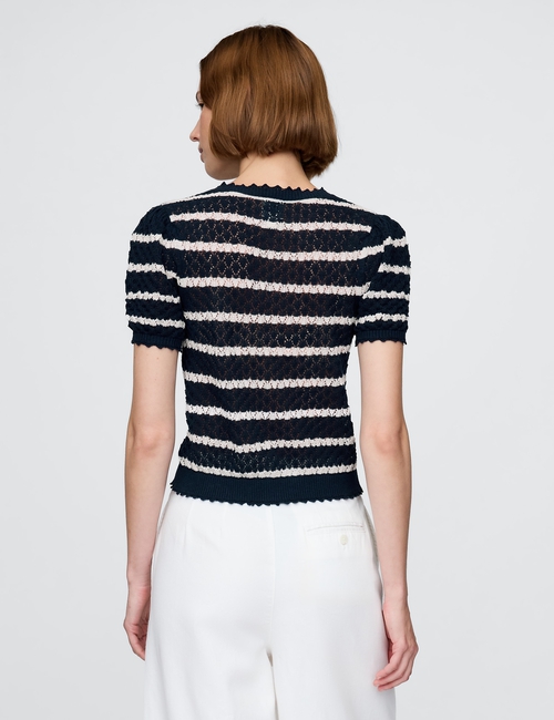 Gap × DÔEN Linen-Blend Pointelle Cardigan