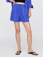 4" Mid Rise Pull-On Linen-Blend Shorts