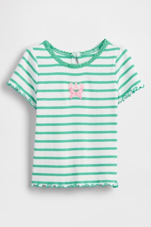 IE SS EMB RIB LOGO TEE