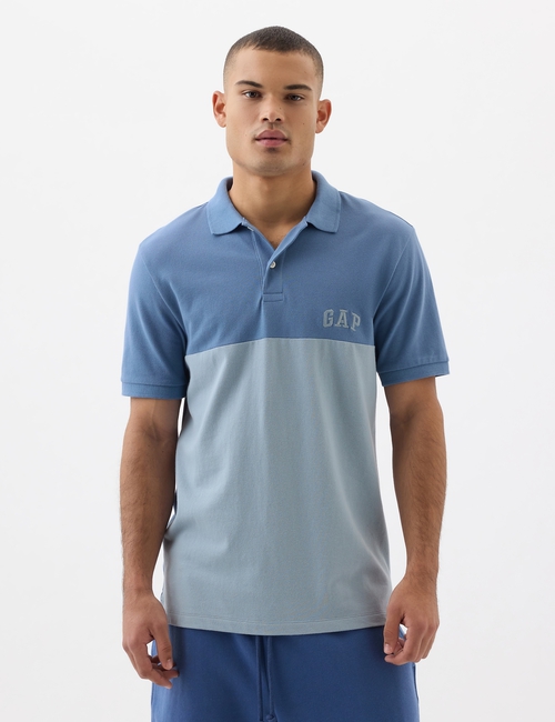 Gap Logo Colorblock Pique Polo Shirt