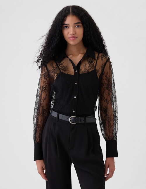 Sheer Lace Classic Shirt