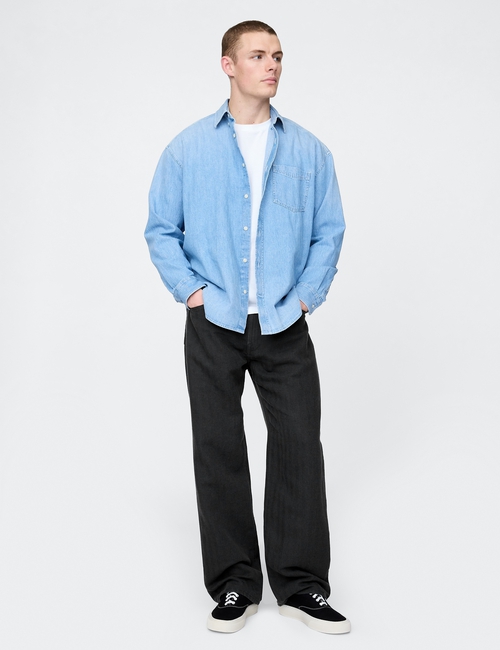 Linen-Cotton '90s Loose Herringbone Pants