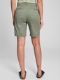 9" High Rise Twill Bermuda Shorts