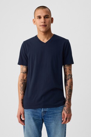 Cotton Jersey V-Neck T-Shirt