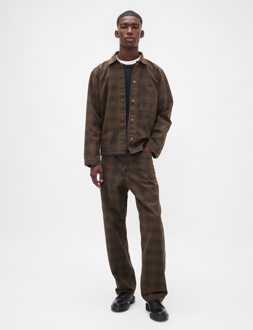 Plaid Canvas Denim Overshirt