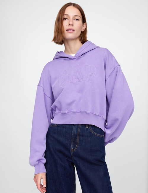 VintageSoft Cropped Logo Hoodie