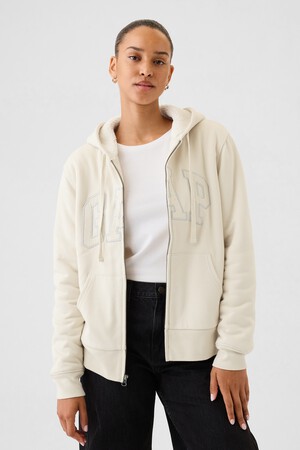 Relaxed Gap Logo Sherpa-Lined Zip Hoodie