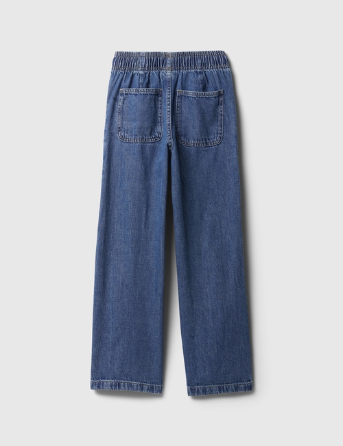 Kids Seamed Wide-Leg Pull-On Jeans