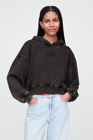 VintageSoft Arch Logo Cropped Hoodie