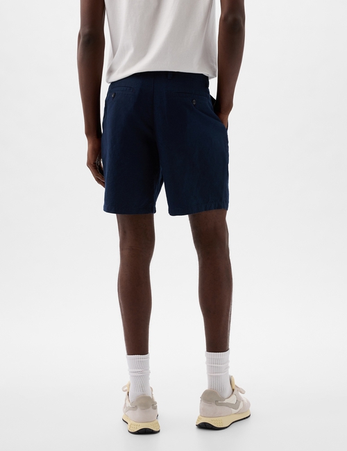 8" Linen-Cotton Shorts