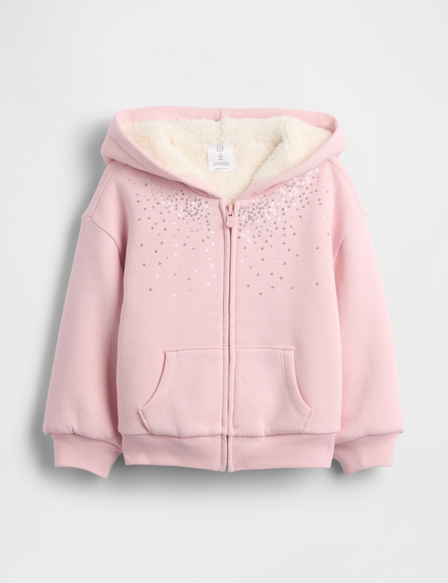 Baby & Toddler Sherpa-Lined Sequin Zip Hoodie