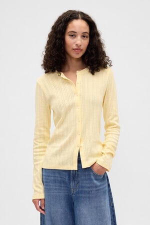 Ribbed Pointelle Top