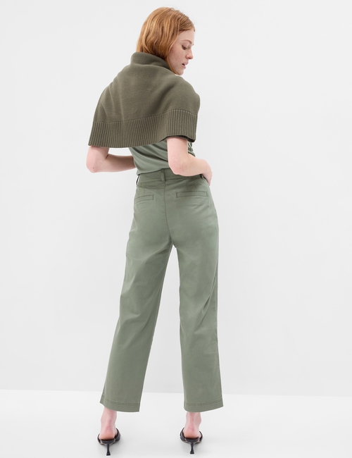 High Rise Girlfriend Khakis with Washwell