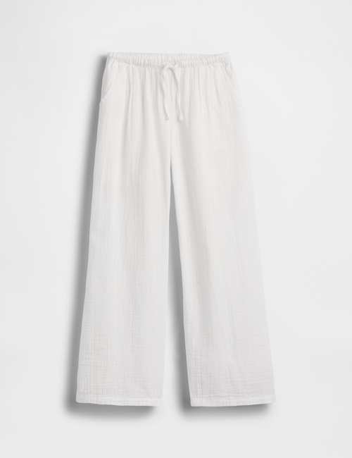 Kids Cotton Gauze Wide-Leg Pants