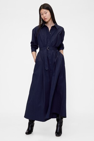 GAP STUDIO MAXI BELTED SHIRTDRESS